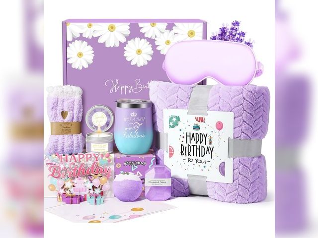 Lot 96-194212 - Birthday Gifts for Women Friendship, Happy Birthday Gift Basket for Mom Friend Sister Her Birthday G...