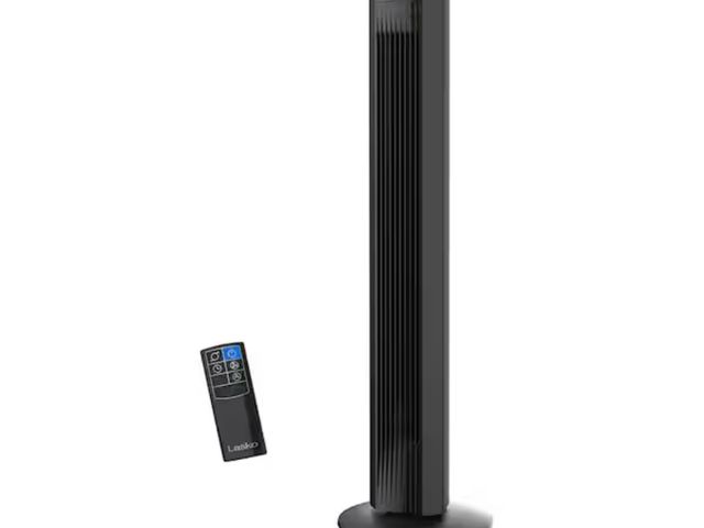 Lot 96-164765 - Lasko Xtra Air 48 in. 4-Speed Tower Fan in Black with Digital Display, Auto Mode, Timer and Remote C...