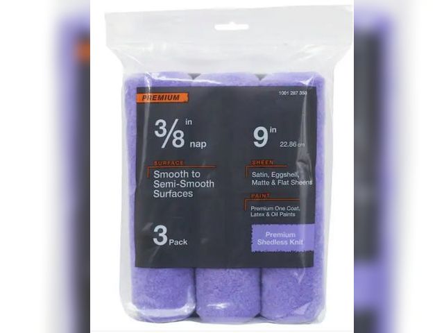Lot 96-163462 - Linzer
9 in. x 3/8 in. High-Capacity Polyester Knit Paint Roller Cover 
2pack missing 1
New