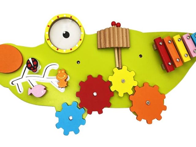 Lot 96-163777 - Crocodile Activity Wall Panels - Toddler Learning Activity Center - Easy-to-Install Wall-Mounted Int...
