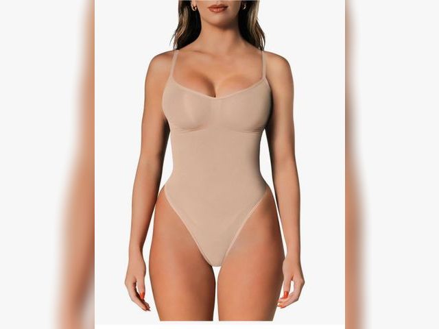Lot 96-166510 - Tummy Control Bodysuit Thong or Brief: Sculpting Shaper Tank Top Bodysuits &amp; Snatched Waist Body...