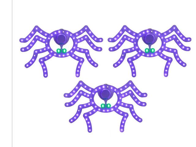 Lot 96-179413 - Home Accents Holiday 10 in. Halloween Classics Twinkling LED Spiders 3-
Pack New