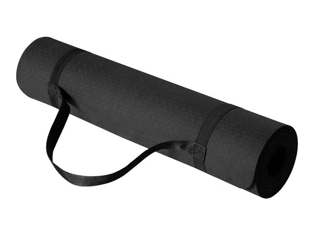 Lot 96-181080 - TPE Exercise Yoga Mat with Carrying Strap Unused, edges are roughed up a little bit