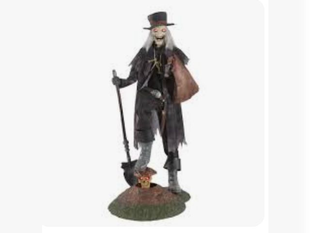 Lot 96-183175 - Home Accents Holiday 6.5 ft. Grave &amp; Bones Animated LED Grave Robber
Open Box 
Appears Lightly U...