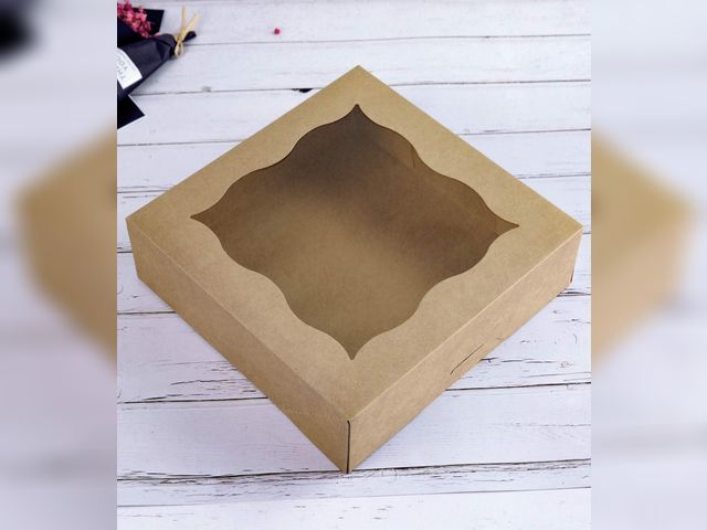 Lot 96-211592 - Approximately 50 10"x10"x3"Brown Bakery Boxes with PVC Window for Pie and Cookies Boxes Large Natura...