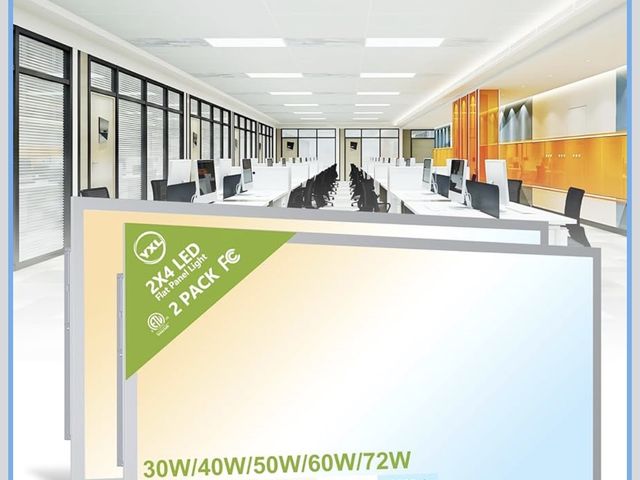 Lot 96-209990 - 2 Pack 2x4 LED Flat Panel Light Drop Ceiling Light Fixture, 9576LM, 5CCT LED Drop Surface Mount Ceil...