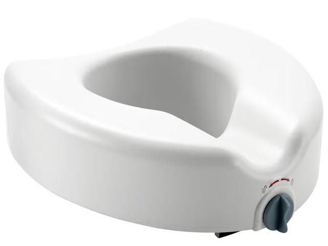 Lot 96-177735 - Medline 5" Raised Toilet Seat with Lock, No Arms, White, 400 lb Capacity - Easy Installation - Elder...