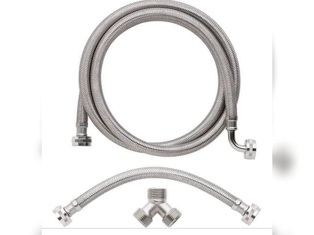 Lot 96-170766 - Everbilt 3/4 in. FHT x 3/4 in. FHT x 72 in.
Braided Stainless Steam Dryer Installation Kit
New
