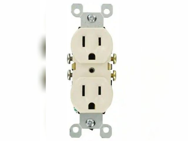 Lot 96-166992 - Leviton
15 Amp 125 V Duplex Outlet/Receptacle, Light Almond (10-Pack) 5320-TMP
New