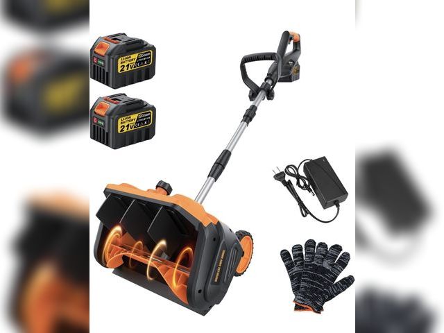 Lot 96-209986 - Cordless Snow Shovel, 3500W Battery Snow Blower with Dual 6.0Ah Anti-Freeze Batteries &amp; Base Pla...