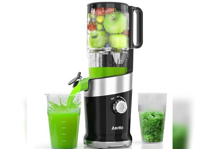 Lot 96-164027 - Cold Press Juicer，Aeitto 4.9" Large Feed Chute Juicer Machines for Whole Fruits &amp; Vegetables,Hig...