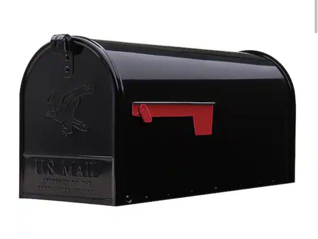 Lot 96-212251 - Architectural Mailboxes Elite Black, Large, Steel, Post Mount Mailbox New