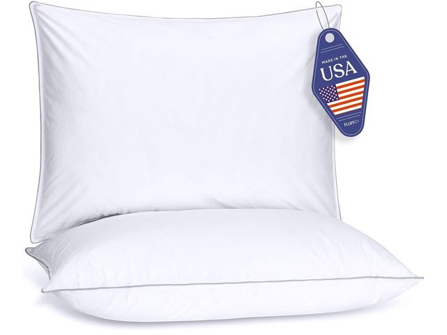 Lot 96-170220 - FluffCo Down Alternative Pillows King Size Set of 2 - King Bed Pillows for Sleeping - Made in USA - ...