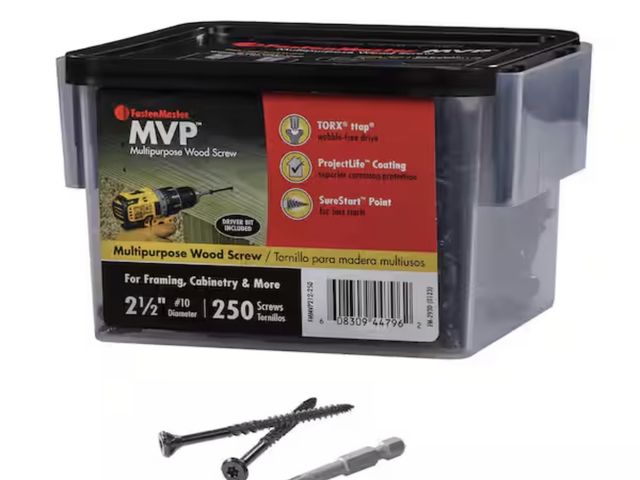 Lot 96-222168 - FastenMaster
#10 x 2-1/2 in. Torx TTAP Drive Suresink Flat Head MVP Multi-Purpose Wood Screw (250-Pa...
