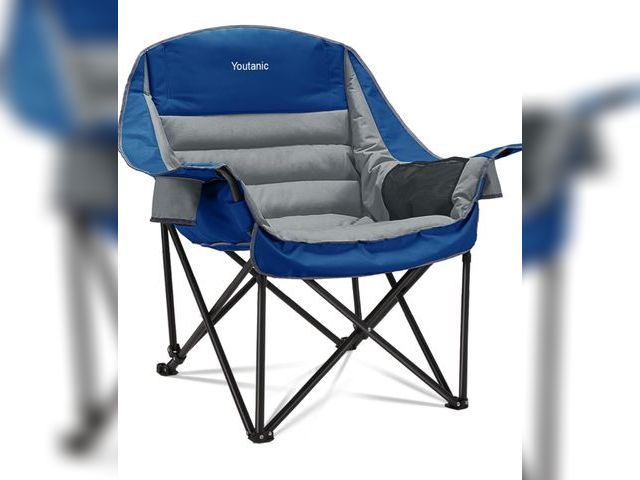 Lot 96-164423 - Oversized Camping Chair, Portable Folding Camping Chairs with Side Pocket, Cup Holder and Carry Bag,...