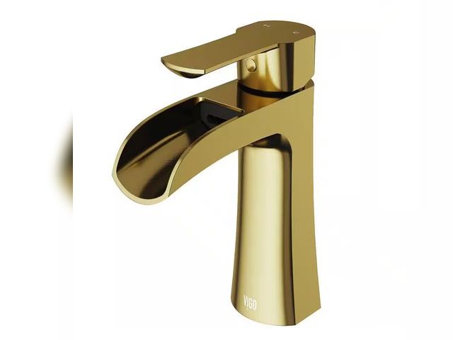 Lot 96-159920 - VIGO Paloma Single Handle Single-Hole Bathroom Faucet in Matte Brushed Gold MSRP $159.73 New