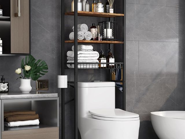 Lot 96-170524 - Over-The-Toilet Storage Rack, 4-Tier Bathroom Organizer Shelf Over Toilet with Adjustable Shelf and ...