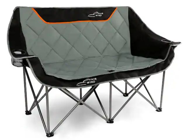 Lot 96-226754 - Oversized Fully Padded Camping Chair Folding Loveseat Camping Couch Double Duo Chair with Cup Hold, ...