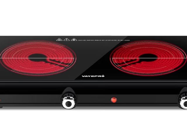 Lot 96-177153 - Infrared Double Burner Electric Cooktop - 1800W Portable Stove, Heat-up In Seconds, Countertop Cookt...