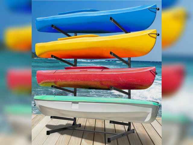 Lot 96-181229 - Kayak Storage Rack, Heavy Duty Freestanding Sup Storage Stand, Storage Rack for Kayaks, SUPs, Canoe ...