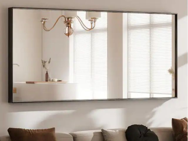 Lot 96-175569 - GLSLAND
29.9 in. W x 70.9 in. H Rectangular Modern Aluminum Alloy Framed Black Full Length Mirror Wa...