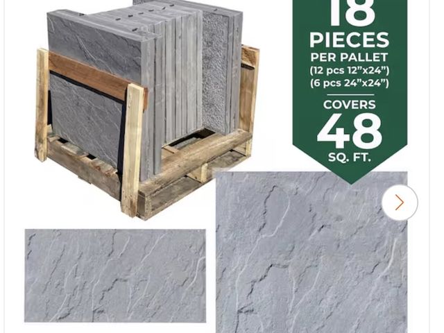Lot 96-227920 - Nantucket Pavers Patio-on-a-Pallet 12in. x 24in. and 24in. x 24in. Concrete Gray Basketweave Yorksto...
