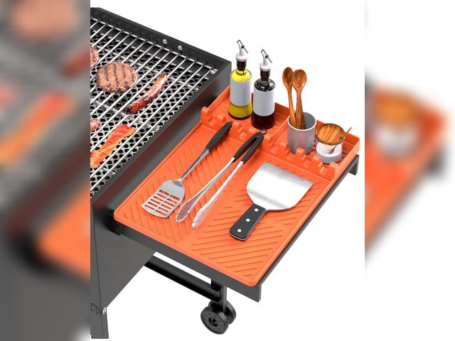Lot 96-194266 - Silicone Grill Mat Compatible with Blackstone, BBQ Griddle Tools Mat with Drip Pad, Spatula Mat for ...