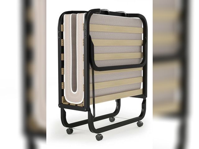 Lot 96-197302 - Gymax Folding Bed w/ Memory Foam Mattress Rollaway Metal Guest Bed Sleeper Made in Italy MSRP $219.9...