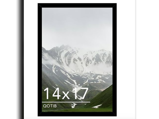 Lot 96-170800 - 14x17 Picture Frame Black for Wall Mounting, Horizontal and Vertical Formats for Wall Hanging, Wood ...