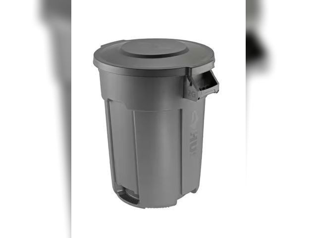 Lot 96-191797 - Husky 32 gal. Grey Heavy Duty Commercial Outdoor Trash Can with Domed Lid New