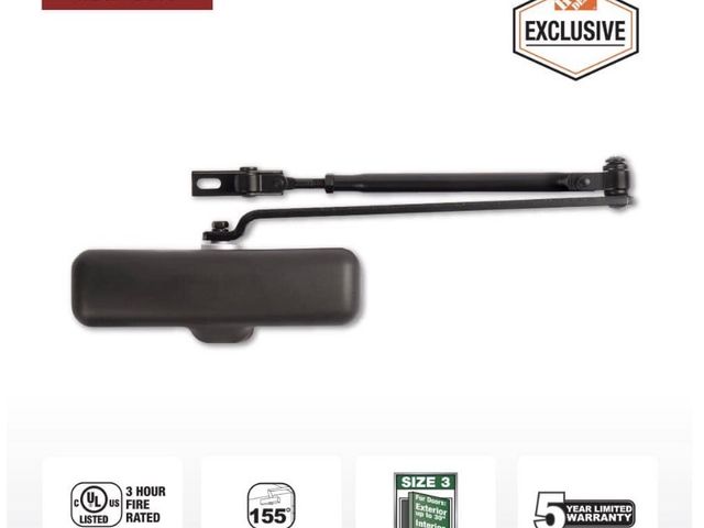 Lot 96-211976 - Universal Hardware Heavy-Duty Matte Black Residential Door Closer New