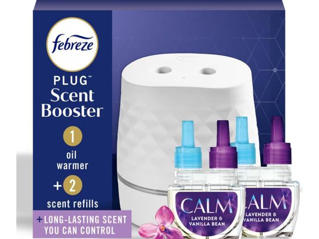 Lot 96-200843 - Febreze Plug Scent Booster Starter Kit, Oil Diffuser, Air Freshener Plug in, Continuous Scent Device...