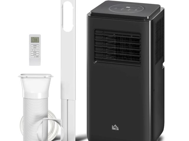 Lot 96-159626 - HOMCOM 10,000 BTU Moible Air Conditioner 440 Sq. Ft., Dehumidifier Fan Auto Sleep with 24H Timer On/...