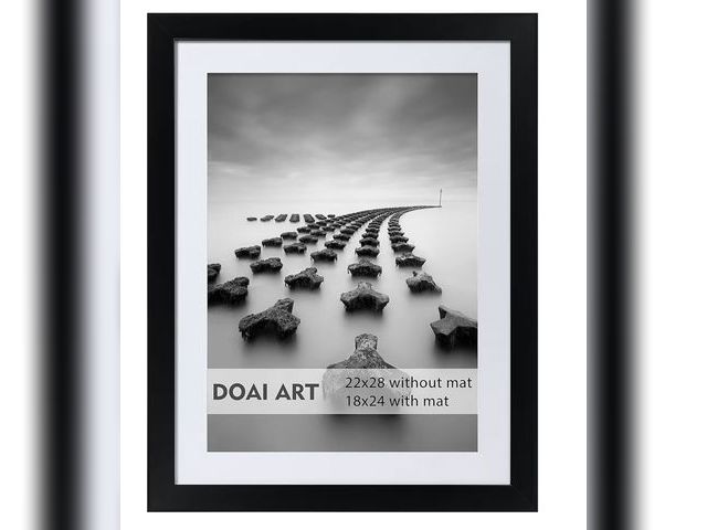Lot 96-180724 - DOAI ART 22x28 Poster Frame Black without Mat or 18x24 with Mat - Polished Plexiglass for Wall Verti...