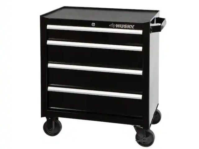 Lot 96-174267 - Husky
26.5 in. W x 18 in. D Standard Duty 4-Drawer Rolling Tool Cabinet in Gloss Black
New - some sm...