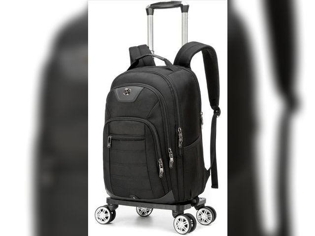 Lot 96-170536 - Rolling Laptop Backpack for Men Carry on Luggage Roller Backpack with Wheels Removable Wheels and Tr...
