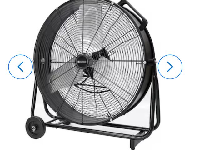 Lot 96-176382 - Appears to be Utilitech 24-in 120 -Volt 2 -Speed High Velocity Indoor Black Industrial Fan MSRP $154...