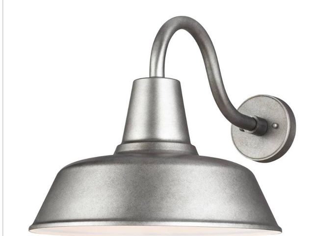 Lot 96-192558 - Generation Lighting Barn Light 1-Light Weathered Pewter Modern Farmhouse Outdoor Wall Mount Lantern ...