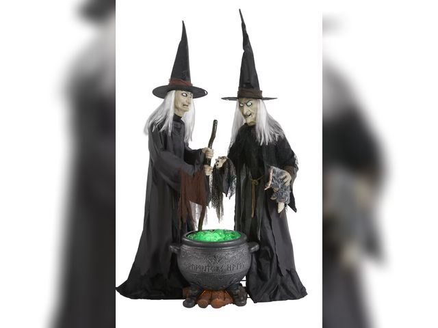 Lot 96-182301 - Home Accents Holiday 6.5 ft. Gruesome Grounds Animated LED Witches Scene
Open box
Appears Unused 
Ms...