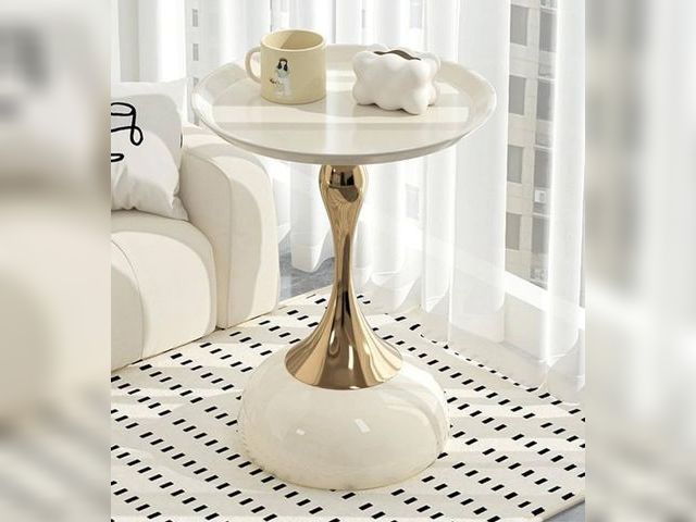 Lot 96-164004 - Elegant Modern Side Table - Featuring a Unique Hourglass Design, Ideal for use in Living Rooms, cafe...