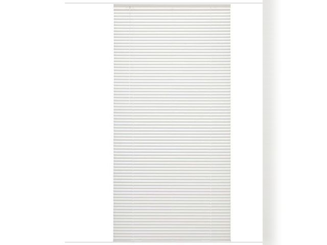 Lot 96-164156 - 64 in. W x 64 in. L White Cordless Light Filtering Vinyl Mini Blind 1 in.
Slats

New