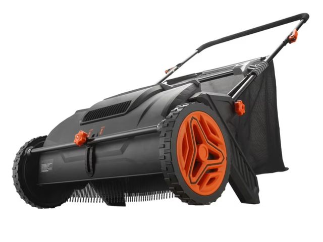 Lot 96-210326 - Lawn Sweeper Push Leaf Grass Collector 21" 3.5 Cu. Ft. Capacity Adjustable Used untested MSRP $104