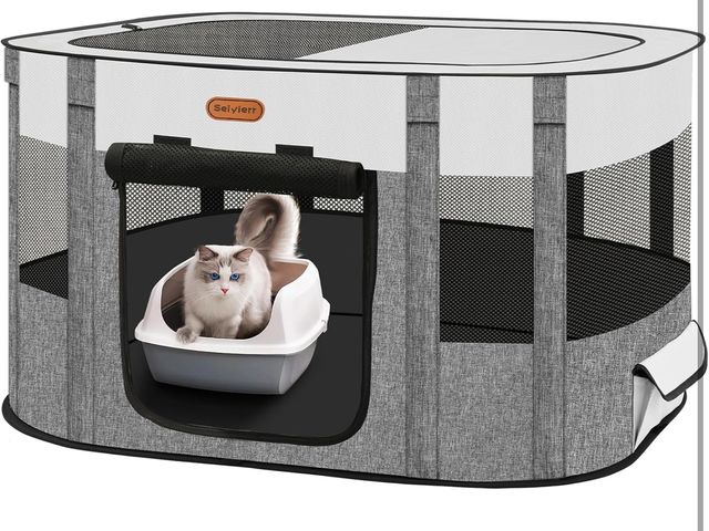 Lot 96-164142 - Seiyierr Pet Playpen, Foldable Kitten cage Puppy Play Pen, Dog Playpens, Puppys Pens for Indoors, Tr...