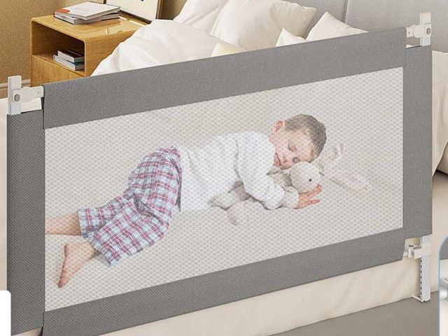 Lot 96-227591 - Toddler Bed Rail with Detachable Guardrail &amp; Safety Strap
Open box 
Appears Unused