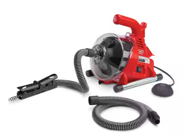Lot 96-161641 - RIDGID
PowerClear 120-Volt Drain Cleaning Snake Auger Machine for Heavy Duty Pipe Cleaning for Tubs,...