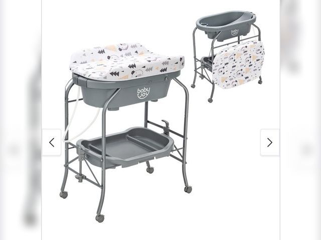 Lot 96-211541 - Babyjoy Changing Table with Bathtub Folding Portable Diaper Station - See Details MSRP $163.99 New