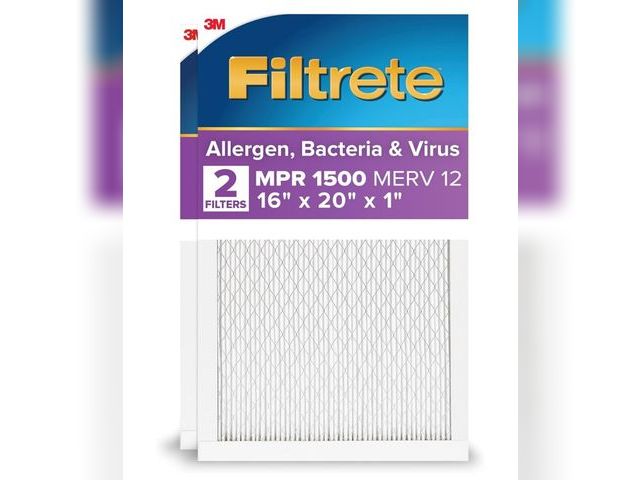 Lot 96-173695 - Filtrete 16x20x1 AC Furnace Air Filter, MERV 12, MPR 1500, CERTIFIED asthma &amp; allergy friendly, ...