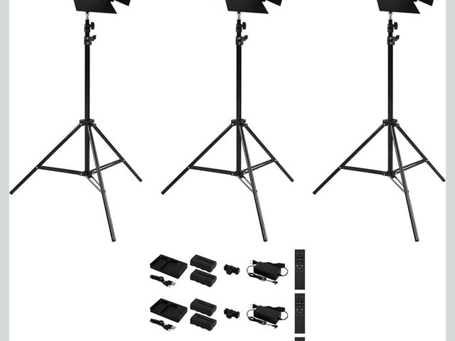 Lot 96-181390 - 3 Pack Acurit Colorview Lux Studio Light Pro Studio Lights Photography Lighting Kit w/ 3 Color Temps...