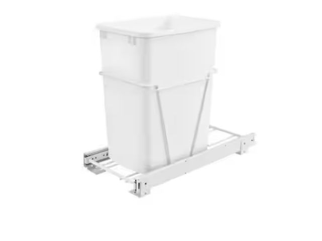 Lot 96-198273 - Rev-A-Shelf
19 in. H x 10.625 in. W x 22 in. D Single 35 Qt. Pull-Out White Waste Container with Ful...