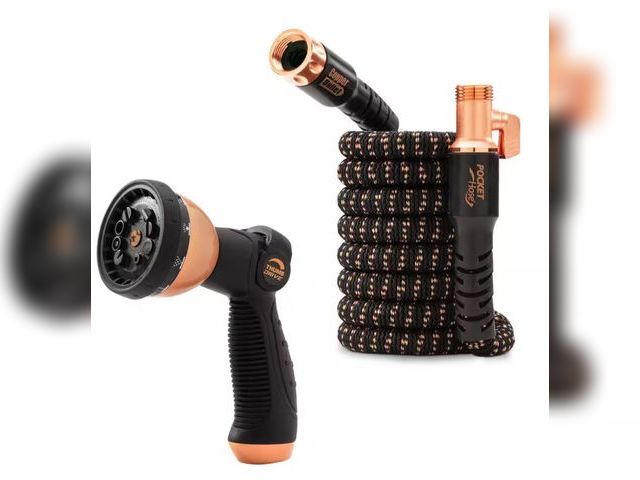 Lot 96-164616 - Pocket Hose
Copper Bullet 3/4 in. x 25 ft. Expandable Garden Hose with Spray Nozzle New